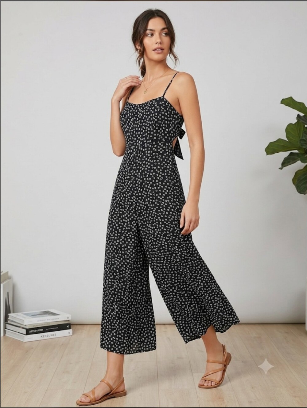 NWT Francesca's Mi Ami Kaydence Jumpsuit L Floral Crochet 90s Wide Leg #drs8.10